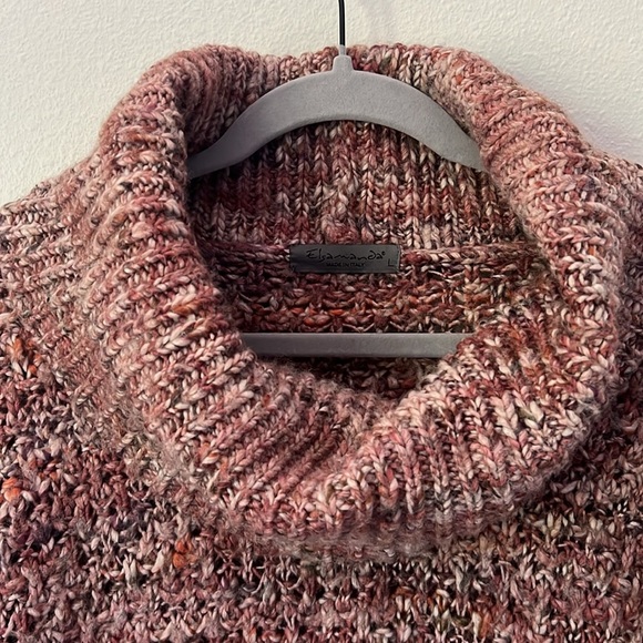 Anthropologie Elsamanda Slouchy Chunk Knit Turtleneck Sweater Large Spice - Picture 3 of 12